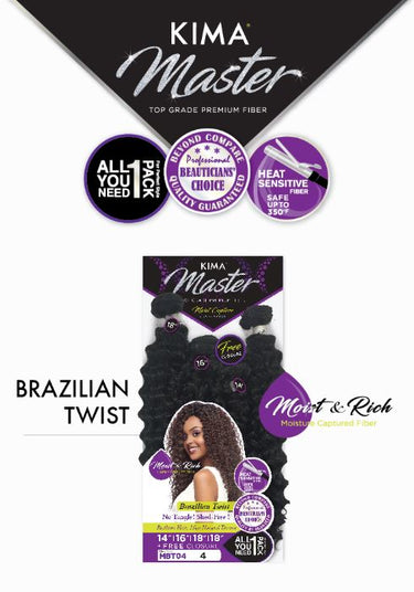 HARLEM 125 Kima Master Brazilian Twist Weave 14, 16, 18